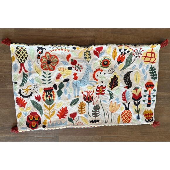 Ikea Rodarv Colorful Embroidered Throw Pillow Cover - Picture 1 of 4